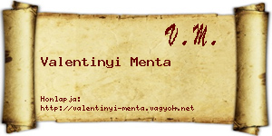 Valentinyi Menta névjegykártya